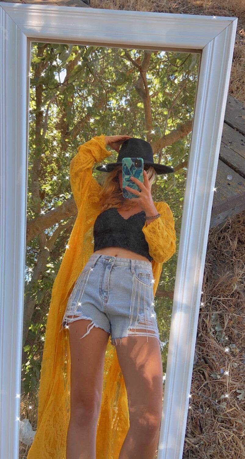 Yellow Lace Duster